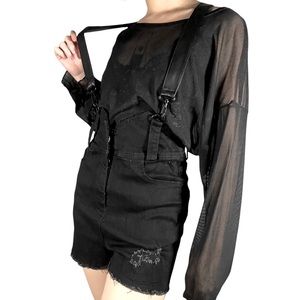 KILLSTAR REBEL HEART SUSPENDER SHORTS